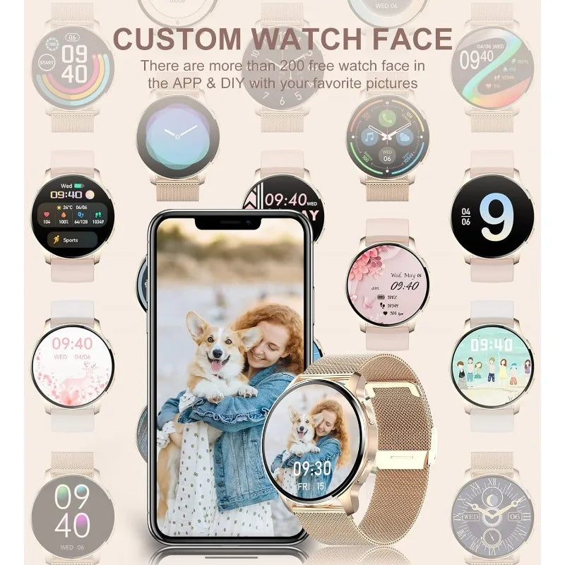 Smart Watch for Women with Fitness Tracker and Waterproof Design