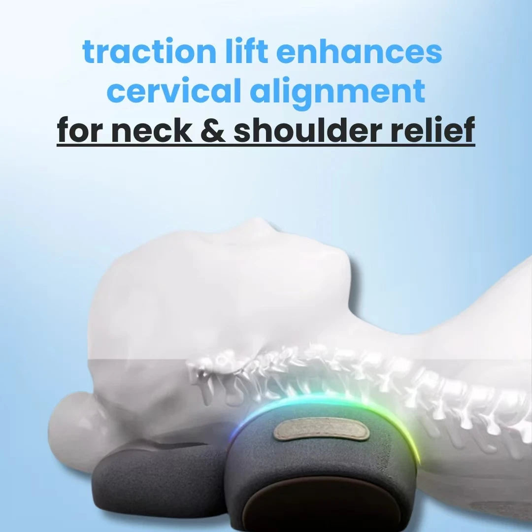 3-in-1 Neck Massager with Hot Compress and Spine Support Pillow