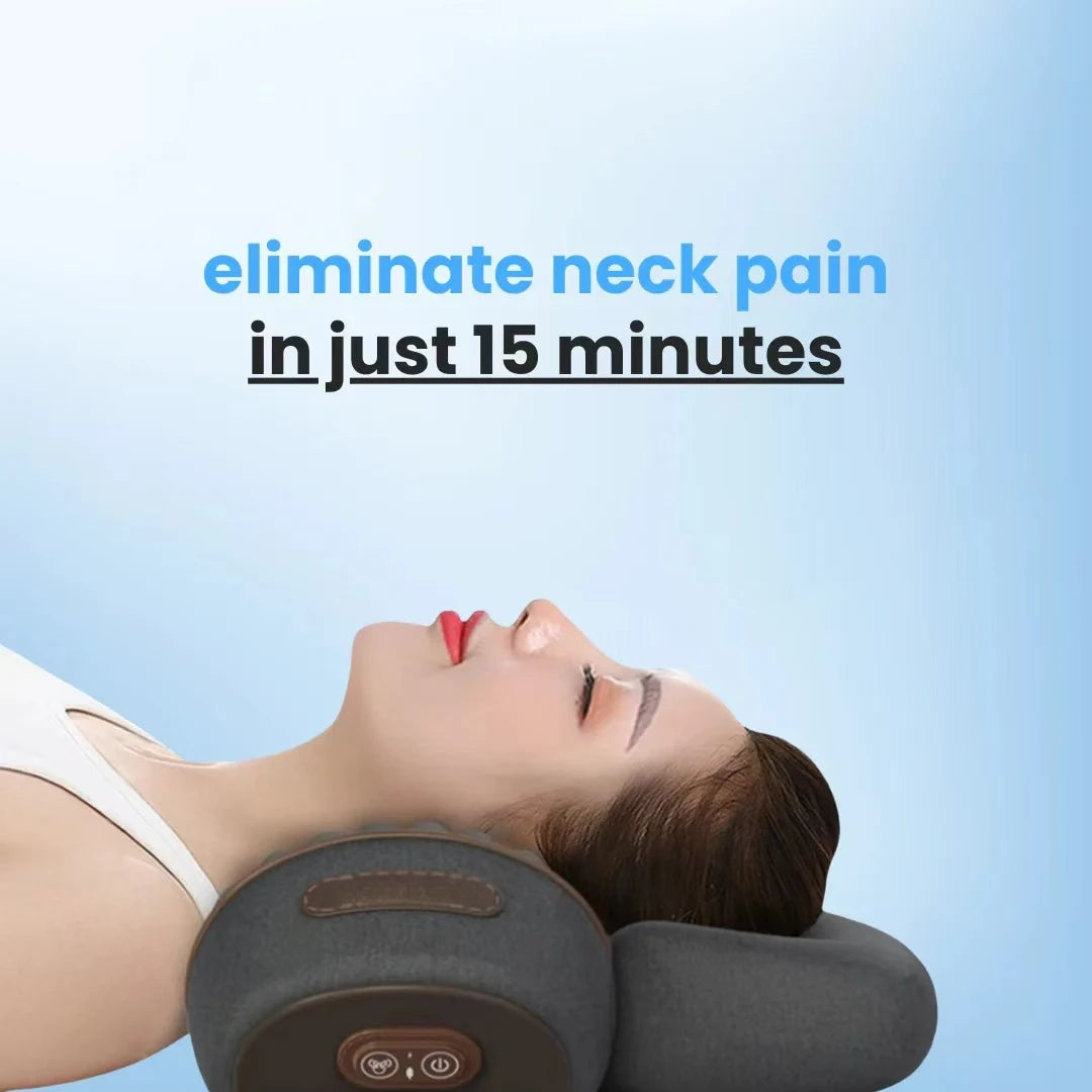 3-in-1 Neck Massager with Hot Compress and Spine Support Pillow