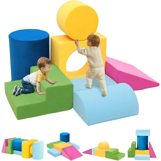 Colorful Foam Climbing Blocks Set for Toddlers Soft Play Indoor Fun