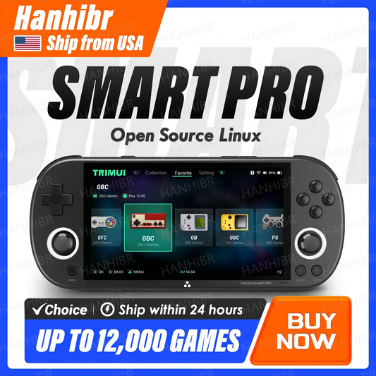 Trimui Smart Pro Handheld Game Console 4.95 Inch IPS Screen Retro Gaming Player