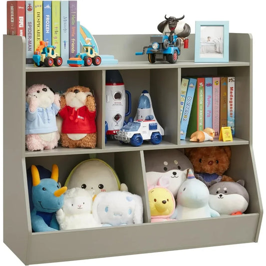 Toy Storage Organizer with Bookshelf for Kids