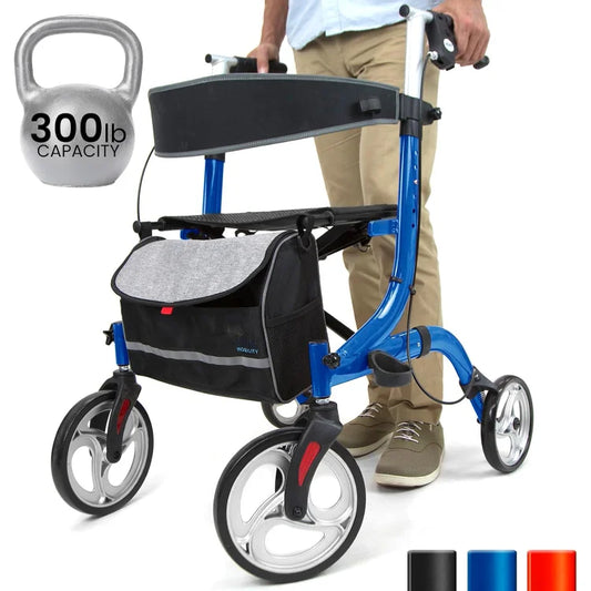 Lightweight Folding Rollator Walker with Comfortable Seat