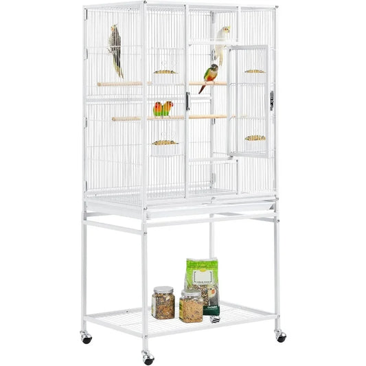 Large 54 Inch Bird Cage for Parrots and Macaws with Spacious Design
