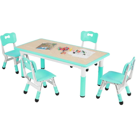 Height Adjustable Kids Table and Chair Set for Safe Play and Learning