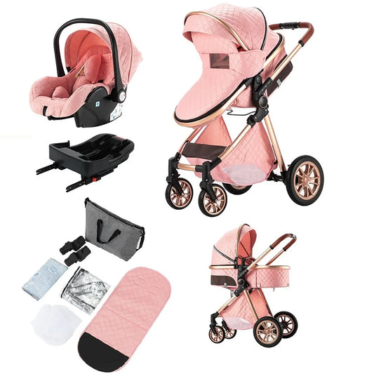 Baby Stroller 3 in 1 with Isofix Car Seat for Newborns