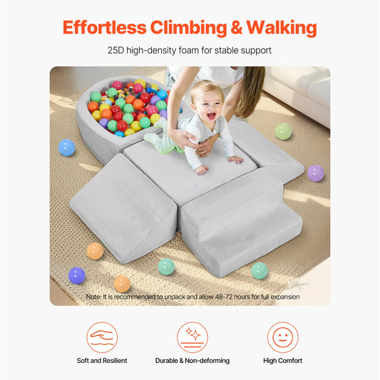 VEVOR 5-Piece Baby Foam Climbing Blocks for Fun Indoor Play